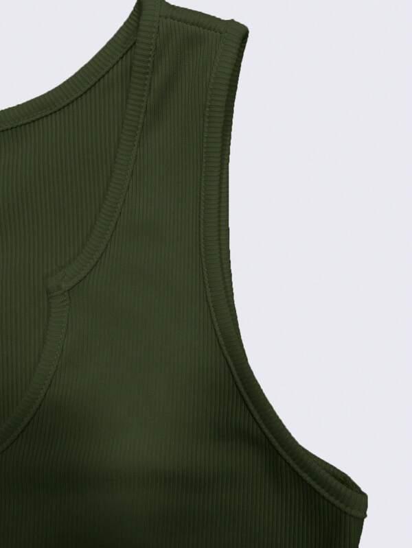 Women Solid Color Slim Fit Sleeveless Dress